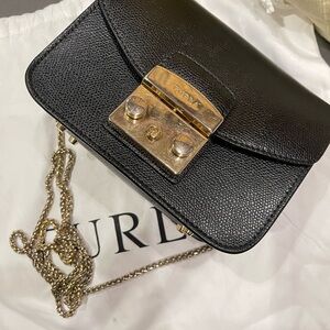 Furla Black Leather Crossbody Bag